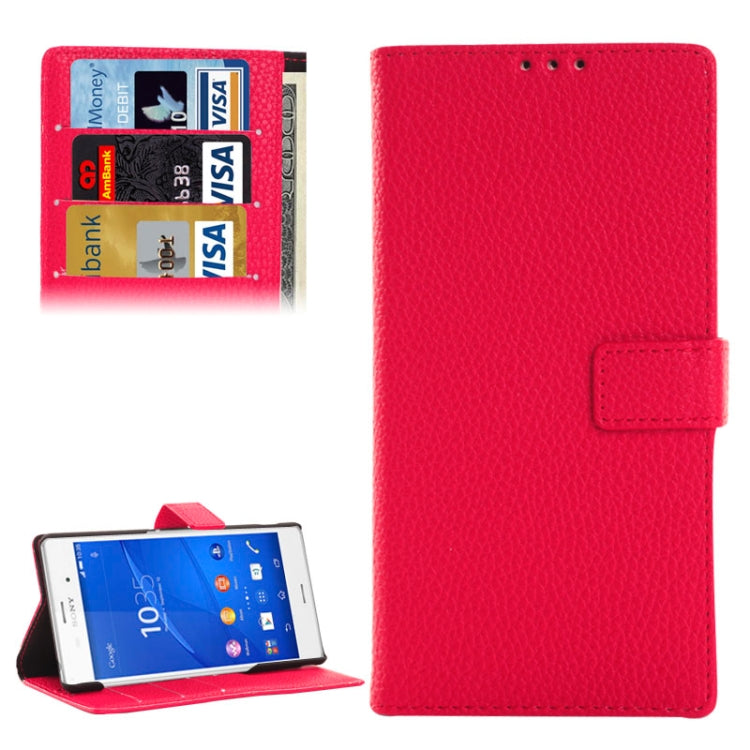 Litchi Texture Horizontal Flip Smart Leather Case with Holder & Card Slots & Wallet for Sony Xperia Z3 / D6653