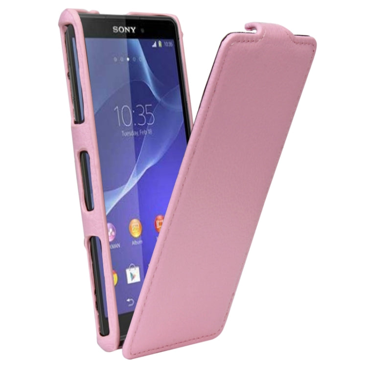 Litchi Texture Vertical Flip Leather Case for Sony Xperia Z3 Compact