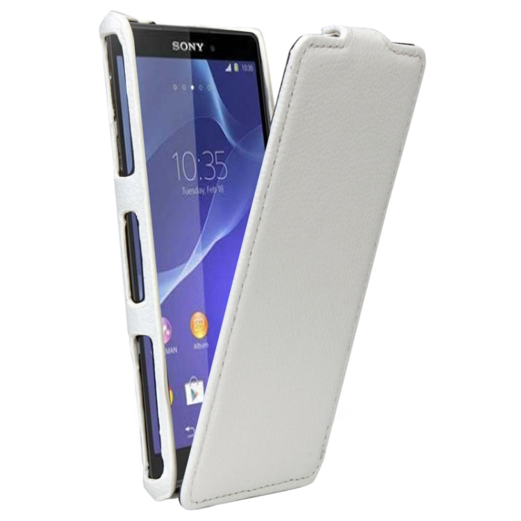 Litchi Texture Vertical Flip Leather Case for Sony Xperia Z3 Compact