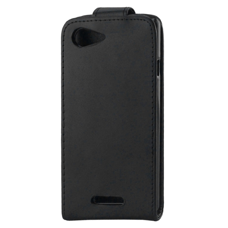Vertical Flip Magnetic Button Leather Case for Sony Xperia E3