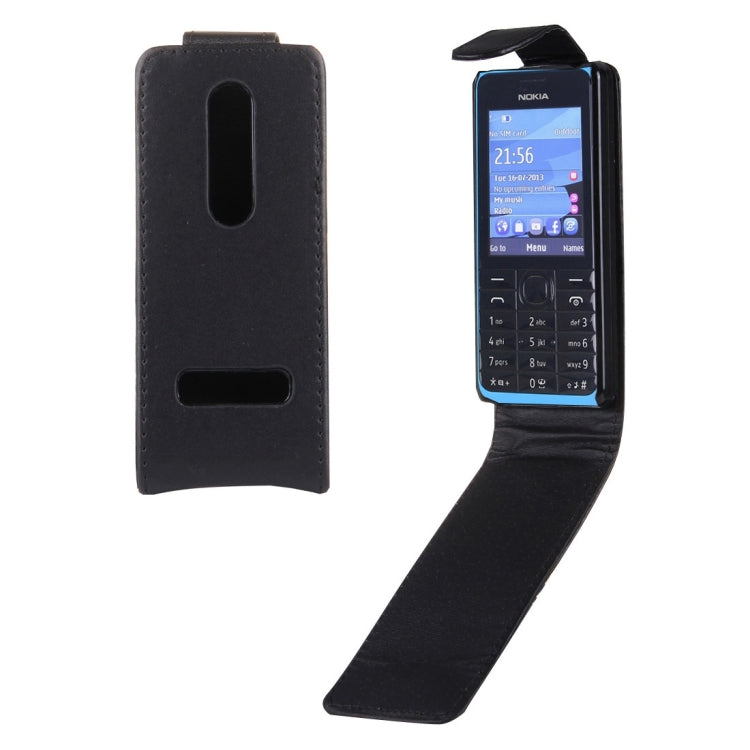 Vertical Flip Magnetic Button Leather Case for Nokia N301