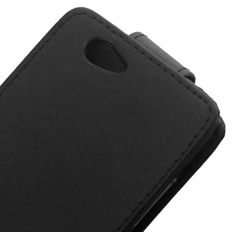 Vertical Flip Magnetic Button Leather Case for Sony Xperia Z2 Compact