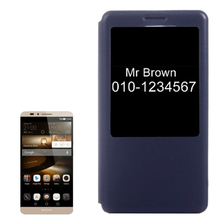 Horizontal Flip Leather Case with Call Display ID for Huawei Ascend Mate 7