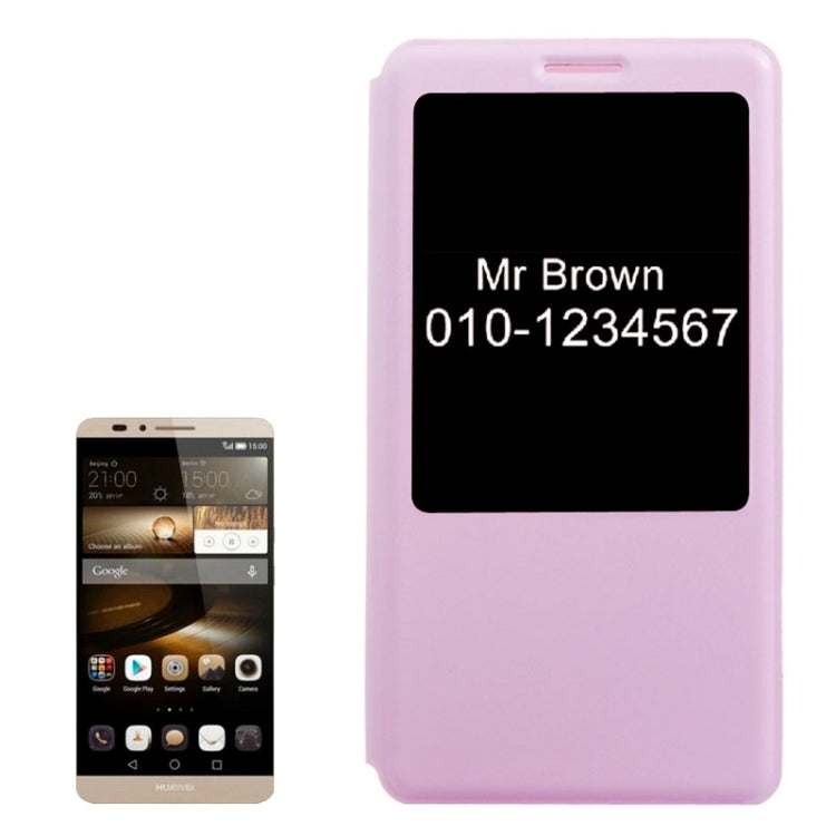 Horizontal Flip Leather Case with Call Display ID for Huawei Ascend Mate 7