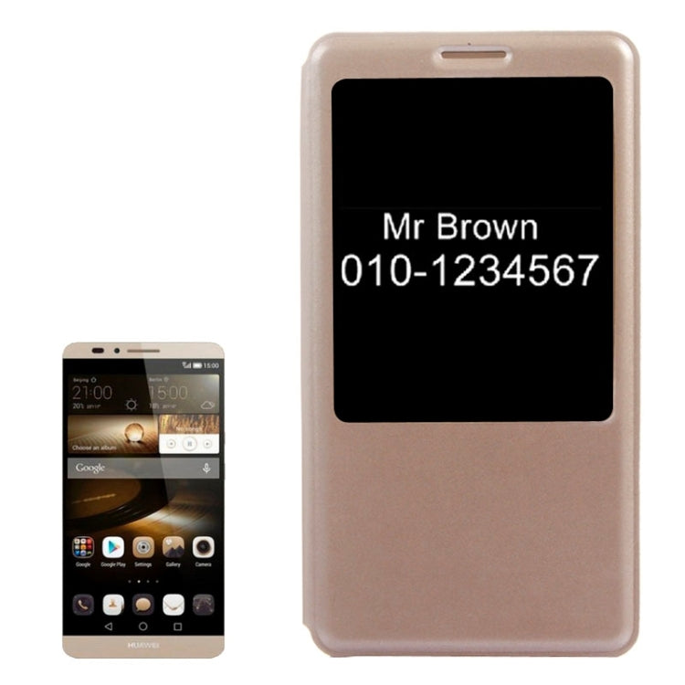 Horizontal Flip Leather Case with Call Display ID for Huawei Ascend Mate 7