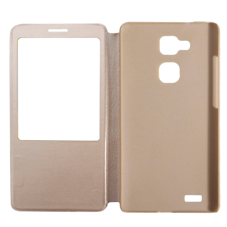 Horizontal Flip Leather Case with Call Display ID for Huawei Ascend Mate 7