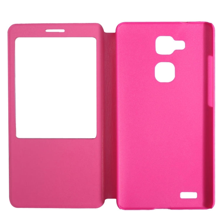 Horizontal Flip Leather Case with Call Display ID for Huawei Ascend Mate 7