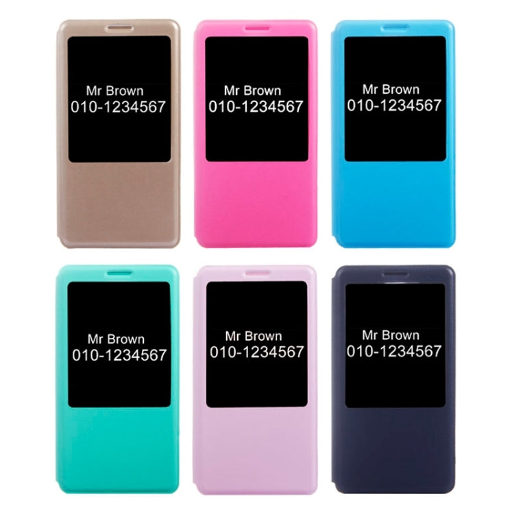 Horizontal Flip Leather Case with Call Display ID for Huawei Ascend Mate 7