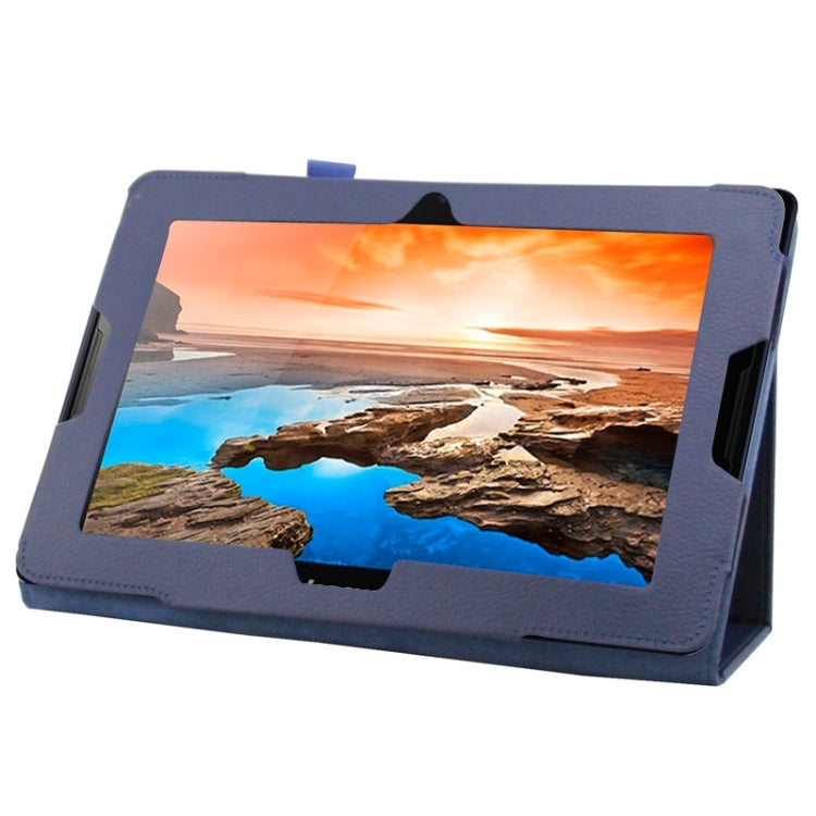 2-fold Litchi Texture Leather Case with Holder for Lenovo A10-70 / A7600