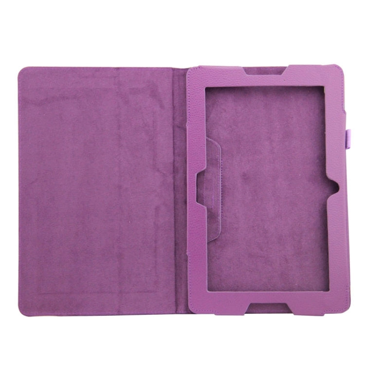 2-fold Litchi Texture Leather Case with Holder for Lenovo A10-70 / A7600