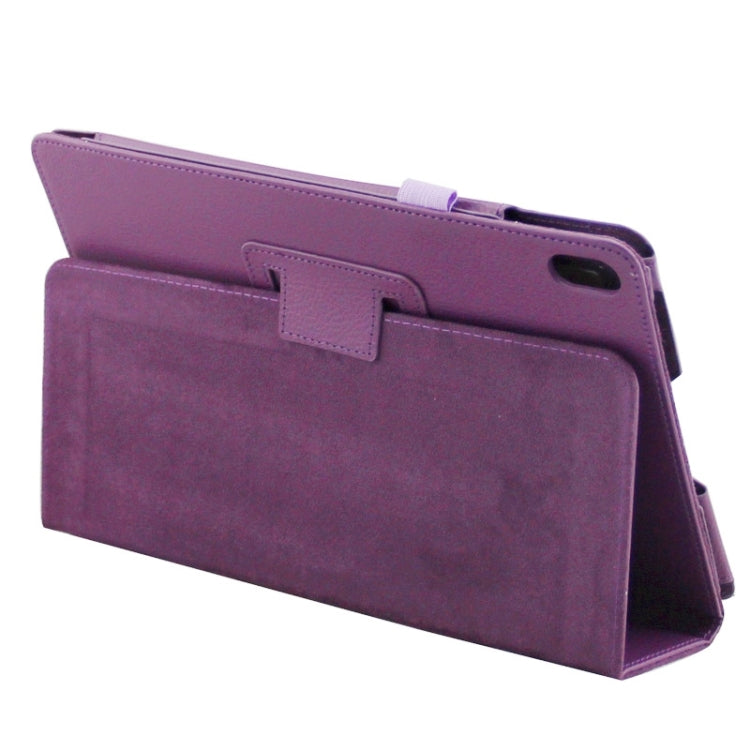 2-fold Litchi Texture Leather Case with Holder for Lenovo A10-70 / A7600