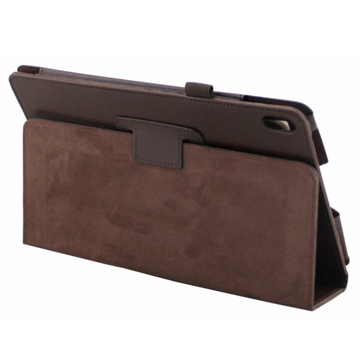 2-fold Litchi Texture Leather Case with Holder for Lenovo A10-70 / A7600