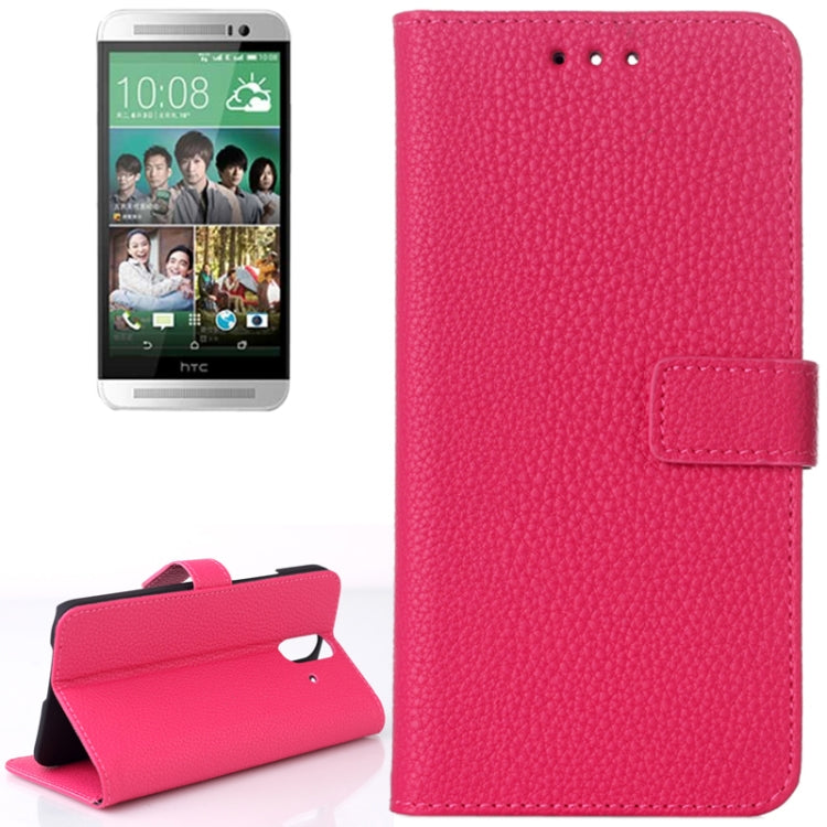Litchi Texture Flip Leather Case with Card Slots & Holder for HTC One E8