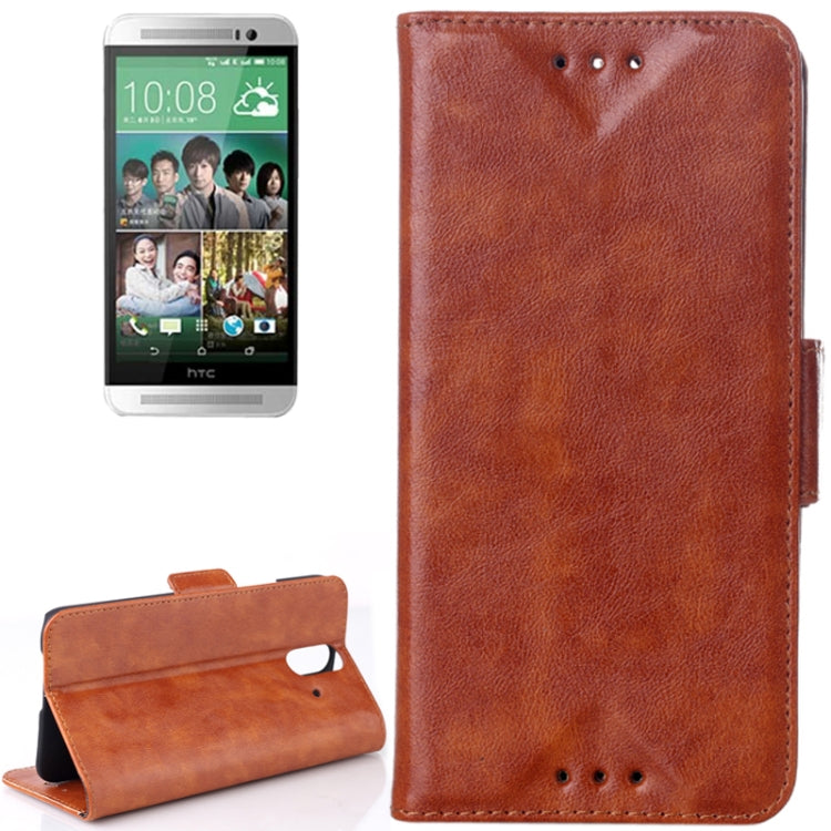 Oil Leather Case with Card Slots & Holder for HTC One E8
