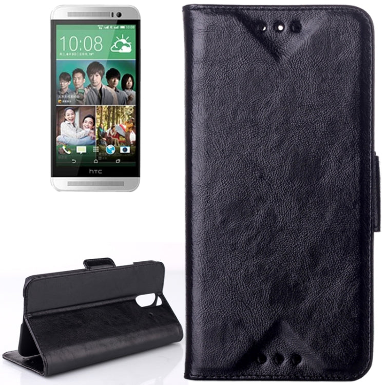 Oil Leather Case with Card Slots & Holder for HTC One E8
