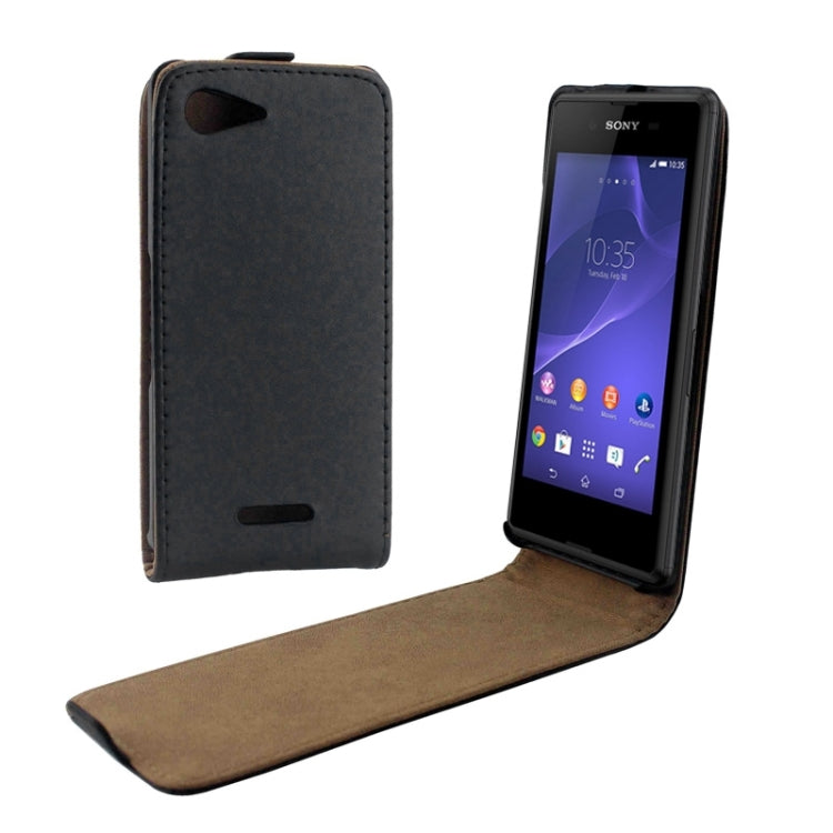Vertical Flip Magnetic Button Leather Case for Sony Xperia E3 / D2203
