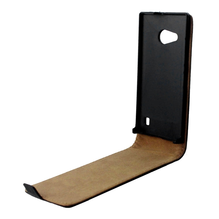 Vertical Flip Magnetic Button Leather Case for Nokia Lumia 730