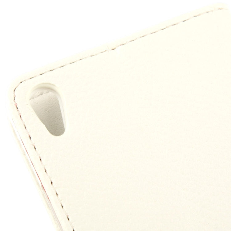 Litchi Texture Button Flip Leather Case with Card Slots & Holder for Huawei Ascend P7