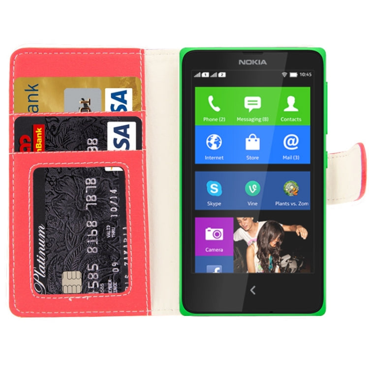 Litchi Texture Flip Leather Case with Card Slots & Holder for Nokia X