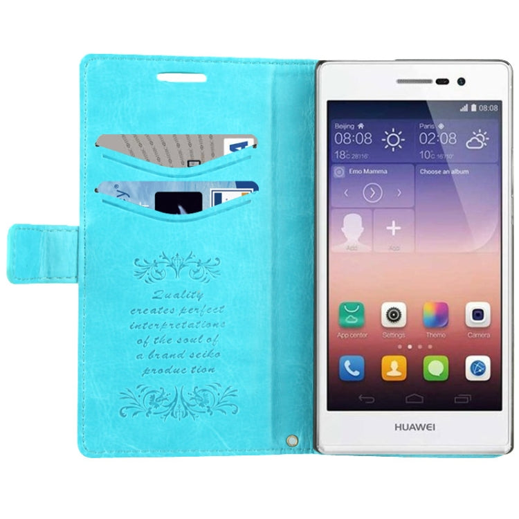 Fine Sheepskin Texture Flip Leather Case with Card Slots & Holder for Huawei Ascend P7 (3G Version)