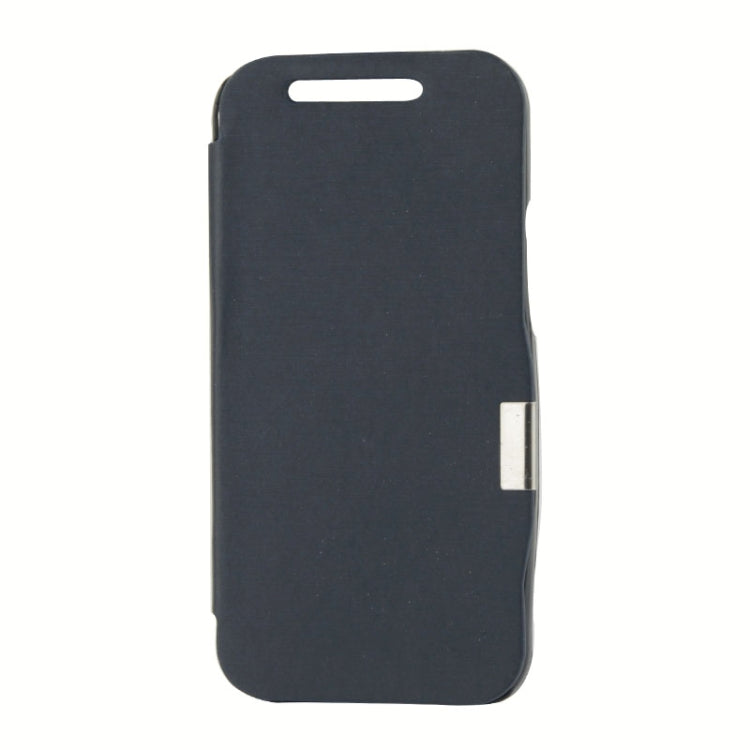 Horizontal Flip Brushed Texture TPU + Grid Texture Plastic Combination Case with Magnet for HTC One M8 (Dark Blue)