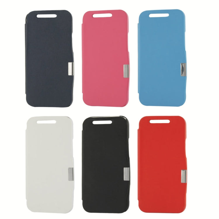 Horizontal Flip Brushed Texture TPU + Grid Texture Plastic Combination Case with Magnet for HTC One M8 (Dark Blue)