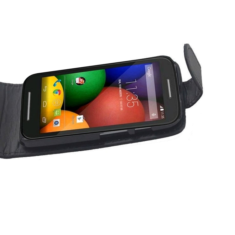 Litchi Texture Vertical Flip Leather Case for Motorola Moto E / XT1021(Black)