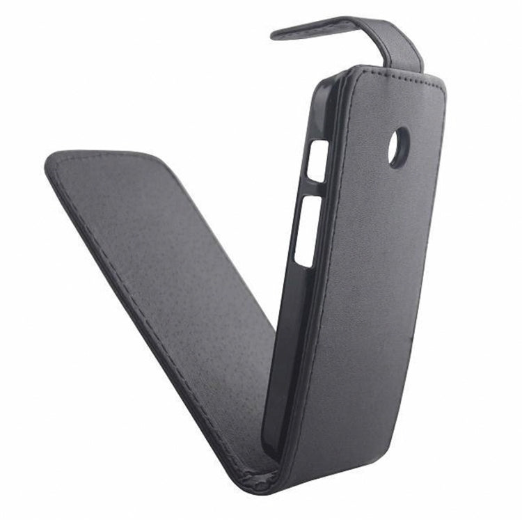 Litchi Texture Vertical Flip Leather Case for Motorola Moto E / XT1021(Black)