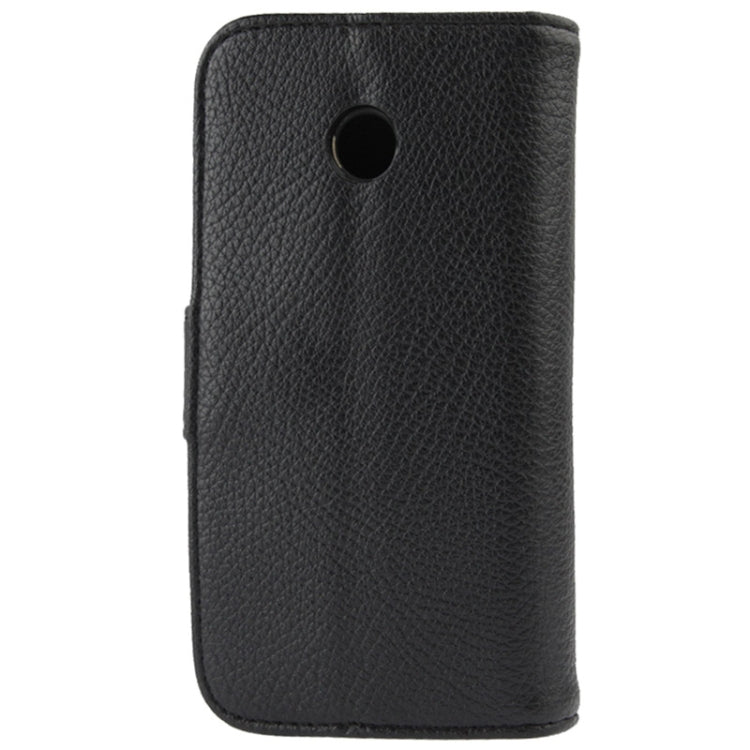 Litchi Texture Button Flip Leather Case with Card Slots & Holder for Motorola Moto E / XT1021