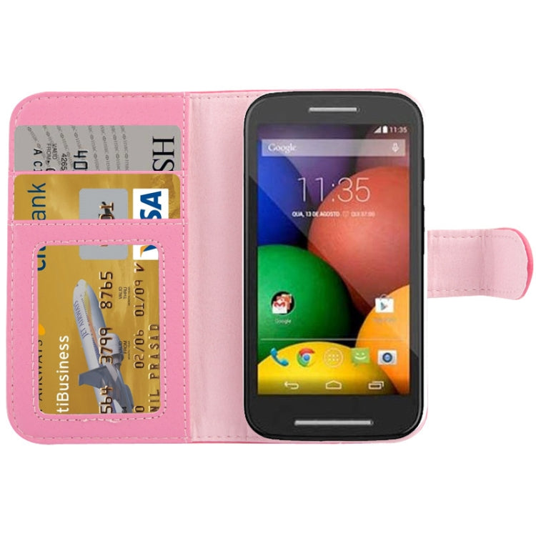 Litchi Texture Button Flip Leather Case with Card Slots & Holder for Motorola Moto E / XT1021