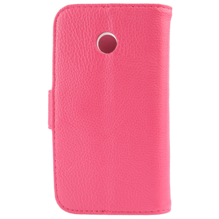 Litchi Texture Button Flip Leather Case with Card Slots & Holder for Motorola Moto E / XT1021