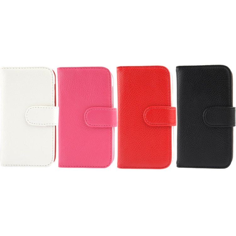 Litchi Texture Button Flip Leather Case with Card Slots & Holder for Motorola Moto E / XT1021
