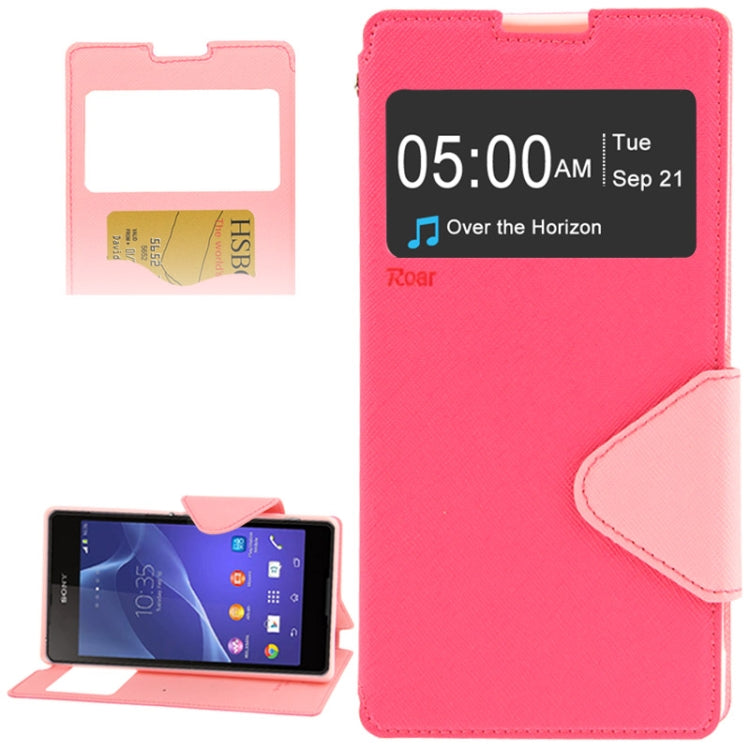 Litchi Texture Horizontal Flip Magnetic Buckle Leather Case with Call Display ID & Card Slots & Holder for Sony Xperia T2 Ultra / XM50
