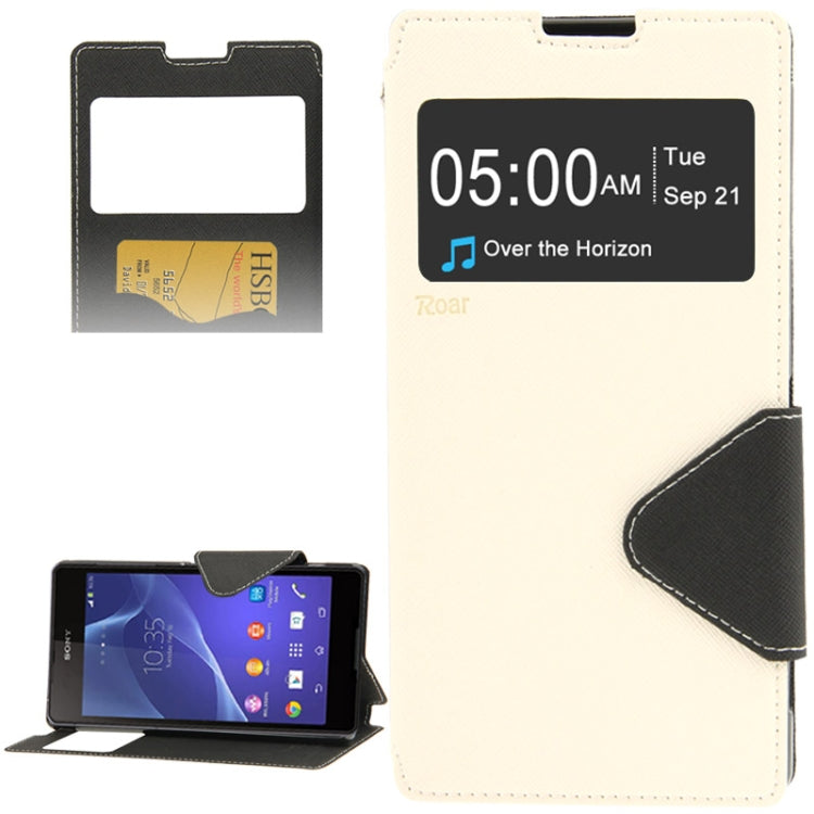 Litchi Texture Horizontal Flip Magnetic Buckle Leather Case with Call Display ID & Card Slots & Holder for Sony Xperia T2 Ultra / XM50
