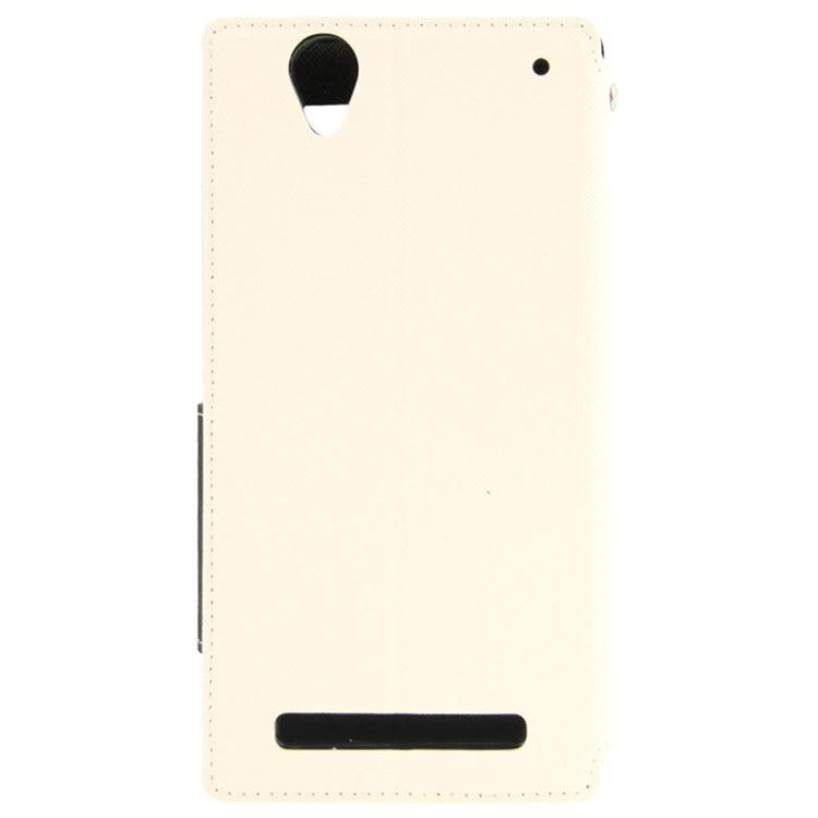 Litchi Texture Horizontal Flip Magnetic Buckle Leather Case with Call Display ID & Card Slots & Holder for Sony Xperia T2 Ultra / XM50