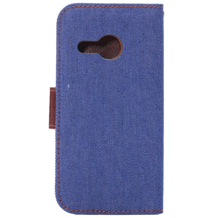 Denim Texture Horizontal Flip Leather Case with Card Slots & Holder for HTC One M8 mini
