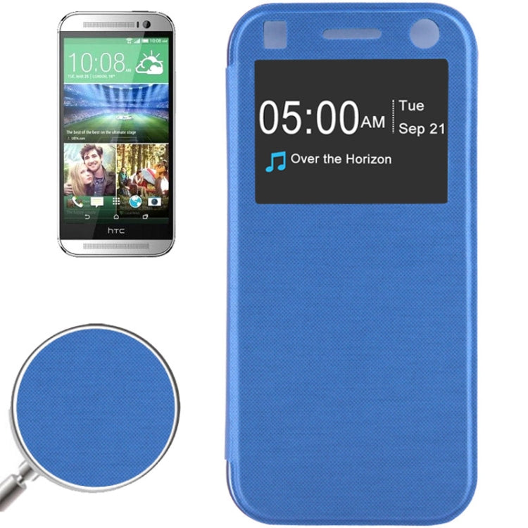 Horizontal Flip Leather Case with Call Display ID for HTC One / M8 mini