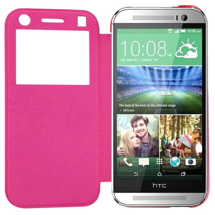 Horizontal Flip Leather Case with Call Display ID for HTC One / M8 mini