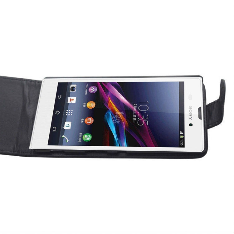 Vertical Flip Leather Case for Sony Xperia T3 / M50W(Black)
