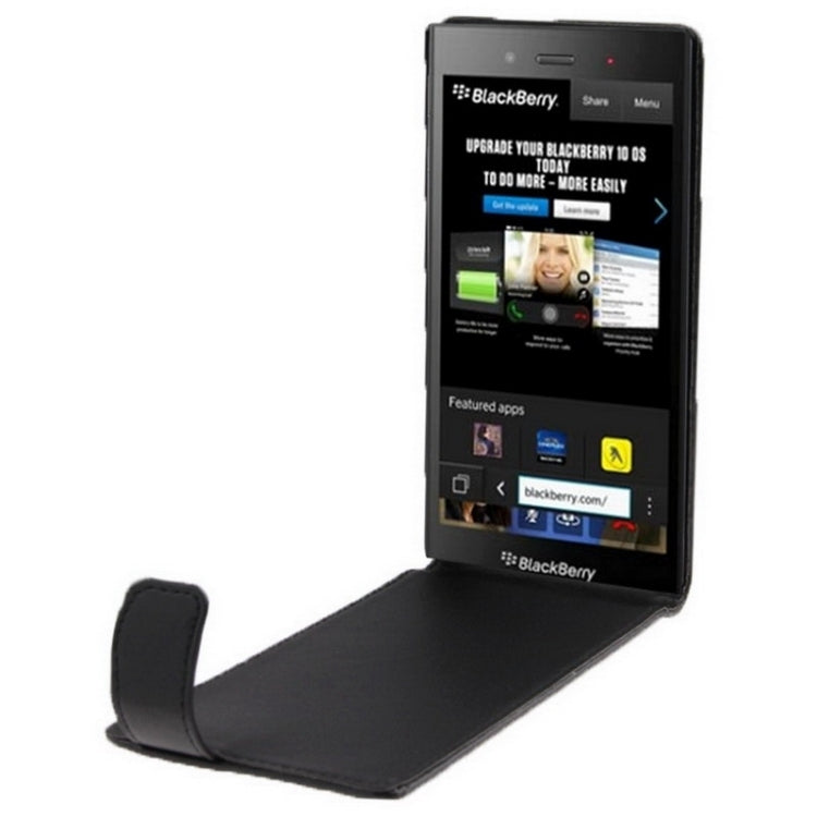 Vertical Flip Leather Case for Blackberry Z3(Black)