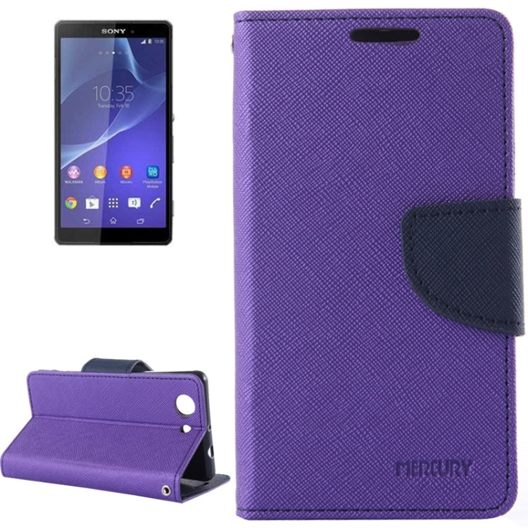 Cross Texture Leather Case with Holder & Card Slots & Wallet for Sony Xperia Z3 Compact