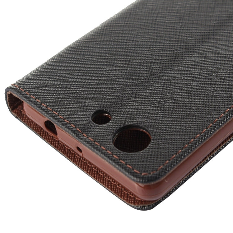Cross Texture Leather Case with Holder & Card Slots & Wallet for Sony Xperia Z3 Compact