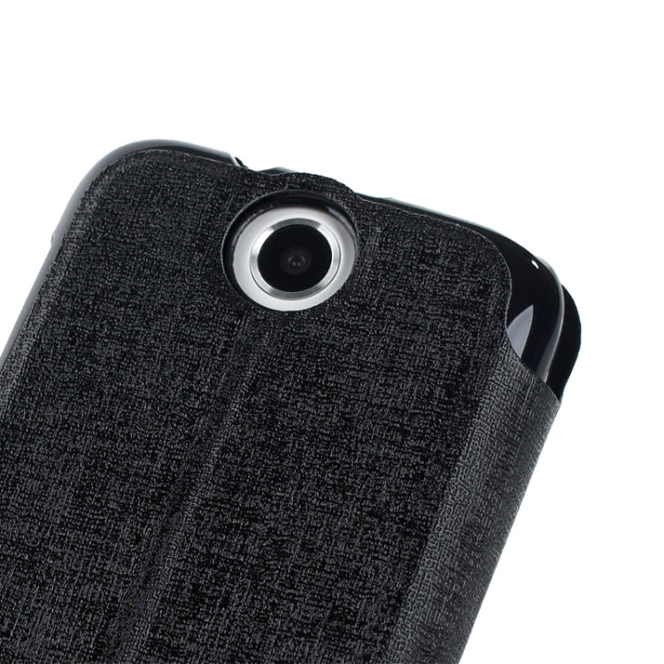 Oracle Texture Horizontal Flip Leather Case with Call Display ID & Holder for HTC Desire 310