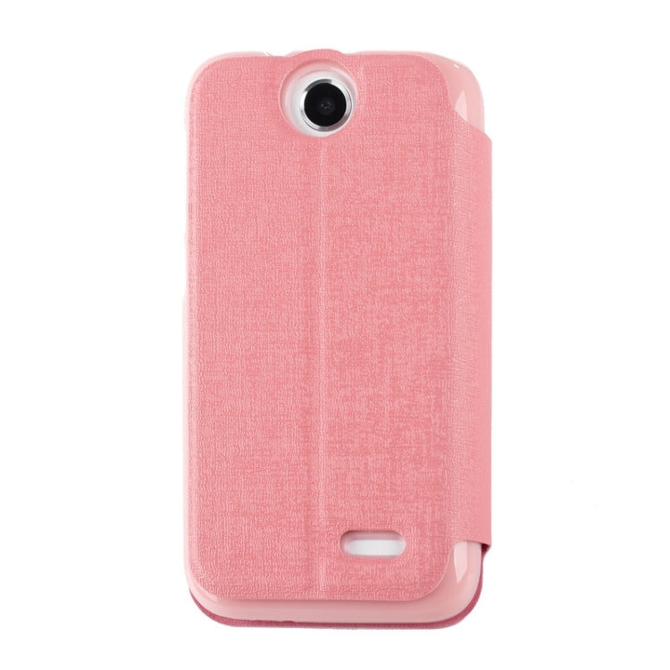 Oracle Texture Horizontal Flip Leather Case with Call Display ID & Holder for HTC Desire 310