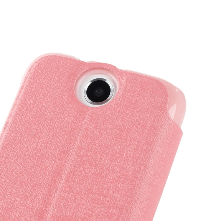 Oracle Texture Horizontal Flip Leather Case with Call Display ID & Holder for HTC Desire 310