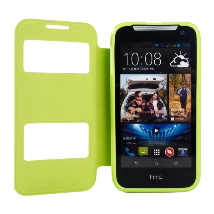 Oracle Texture Horizontal Flip Leather Case with Call Display ID & Holder for HTC Desire 310