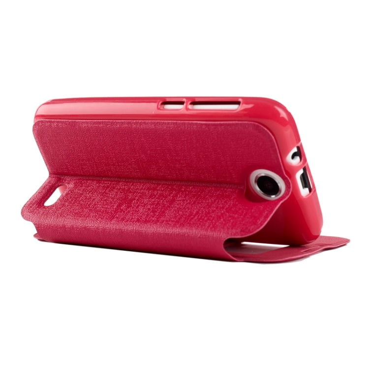 Oracle Texture Horizontal Flip Leather Case with Call Display ID & Holder for HTC Desire 310