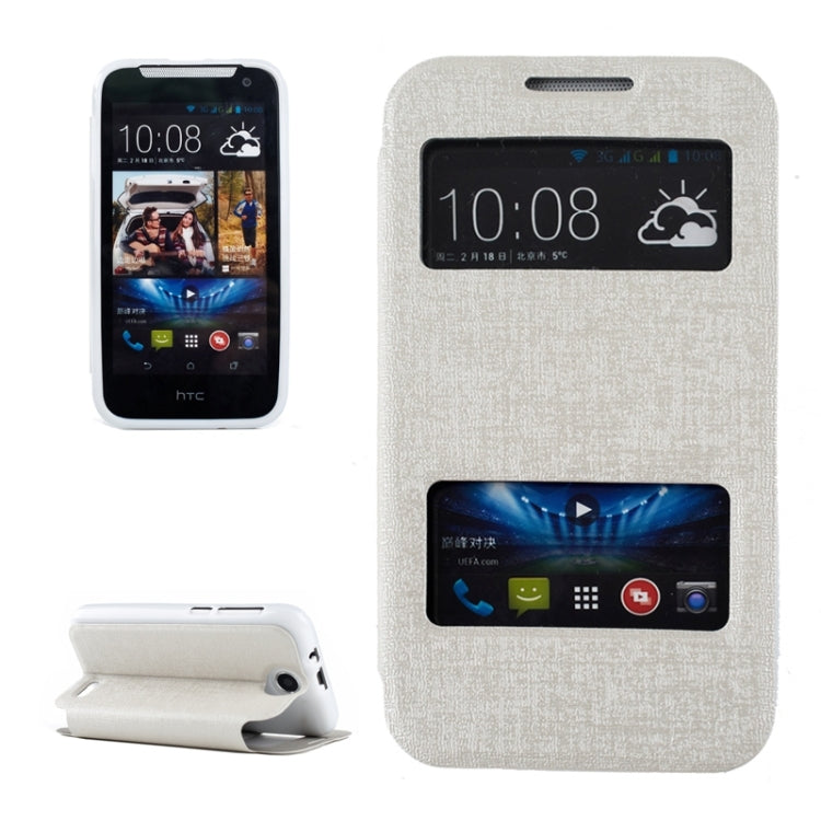 Oracle Texture Horizontal Flip Leather Case with Call Display ID & Holder for HTC Desire 310