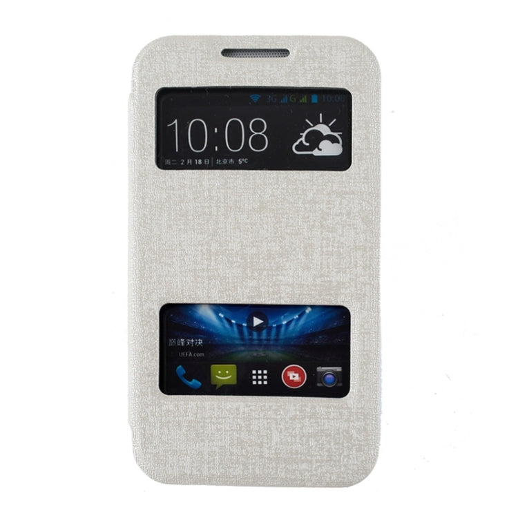 Oracle Texture Horizontal Flip Leather Case with Call Display ID & Holder for HTC Desire 310