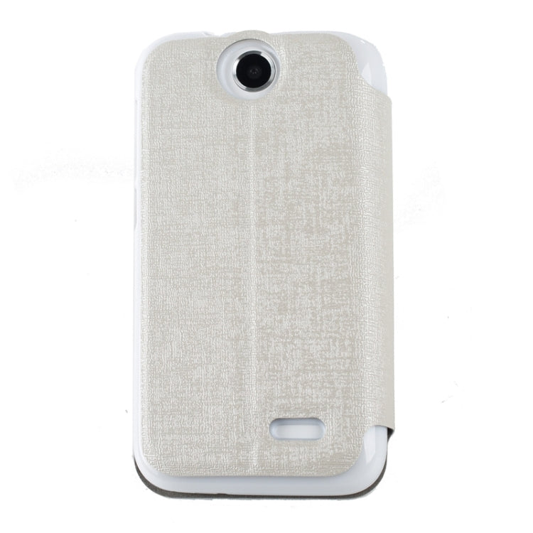 Oracle Texture Horizontal Flip Leather Case with Call Display ID & Holder for HTC Desire 310